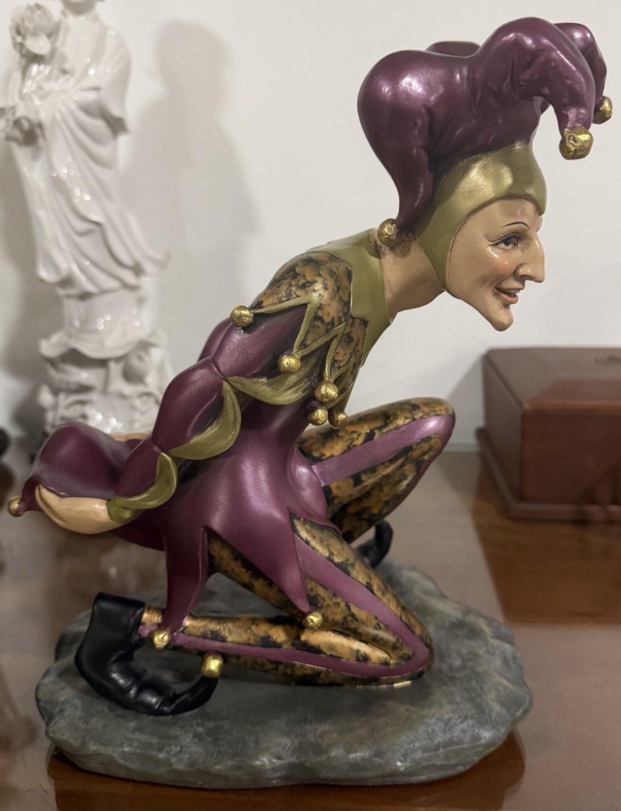 Rare TMS 2003 The Jester Vintage Wine  Bottle Holder Figurine