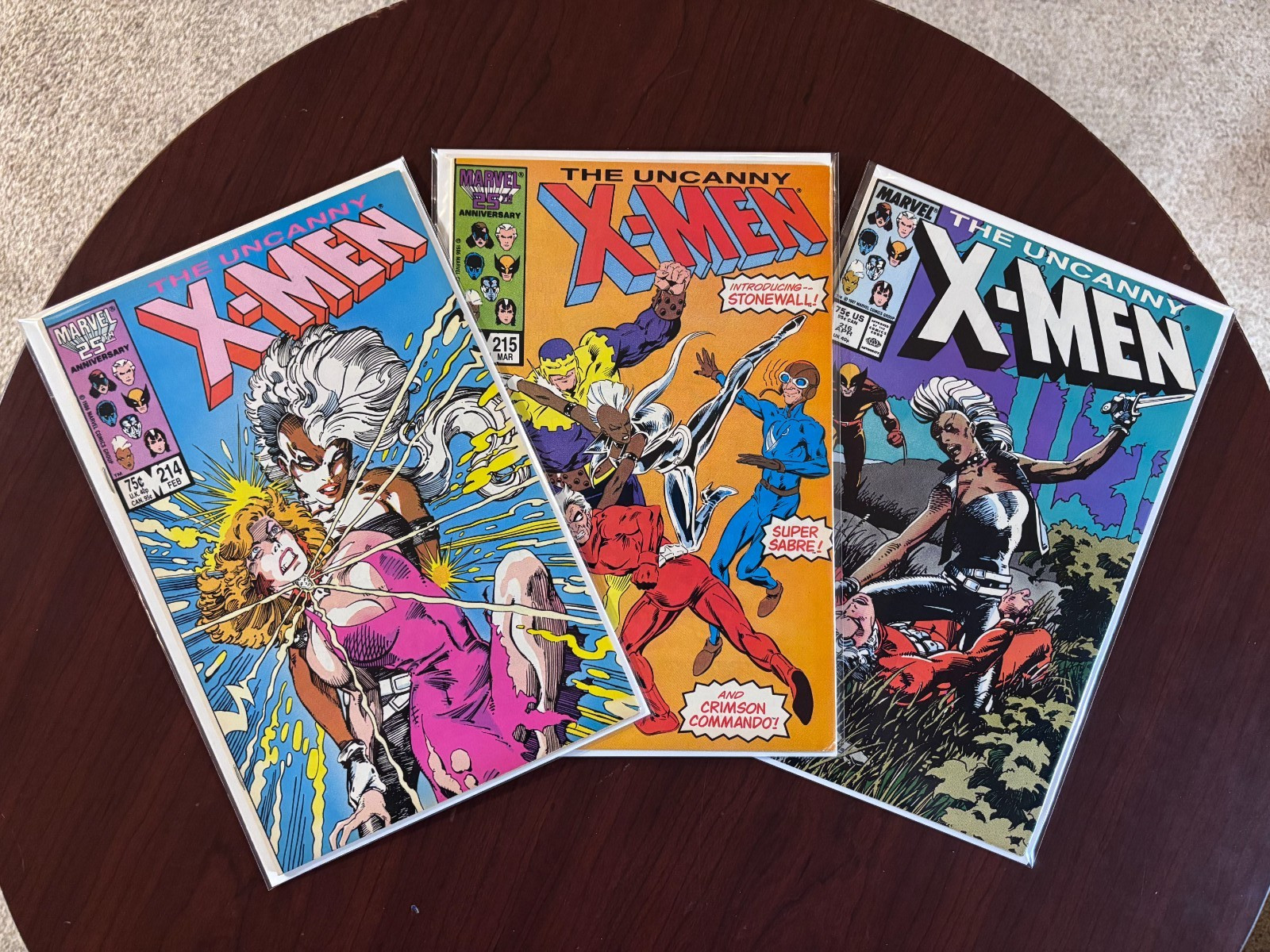 (Lot of 3 Comics) Uncanny X-Men #214 #215 #216 (Marvel 1986) Barry Windsor-Smith