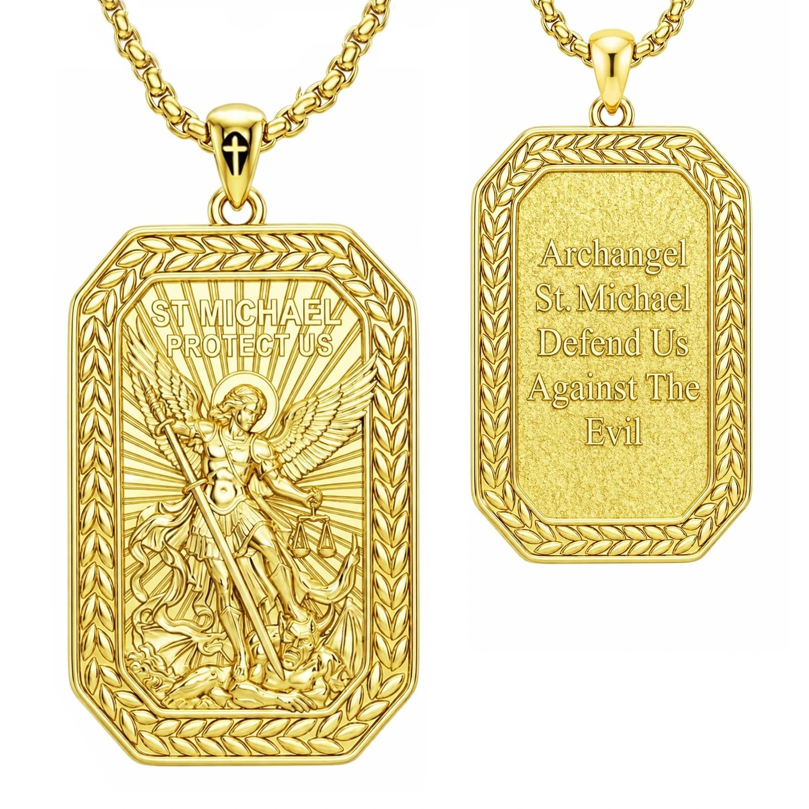 Midari Patron Saint Necklace 18K Gold Catholic Religious Protector Jewelry Gifts