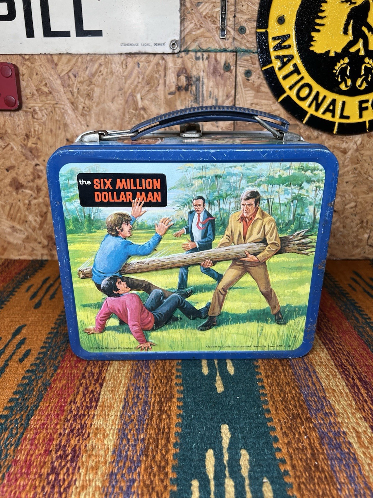 Vintage 1974 Six Million Dollar Man Metal Lunchbox (no Thermos)