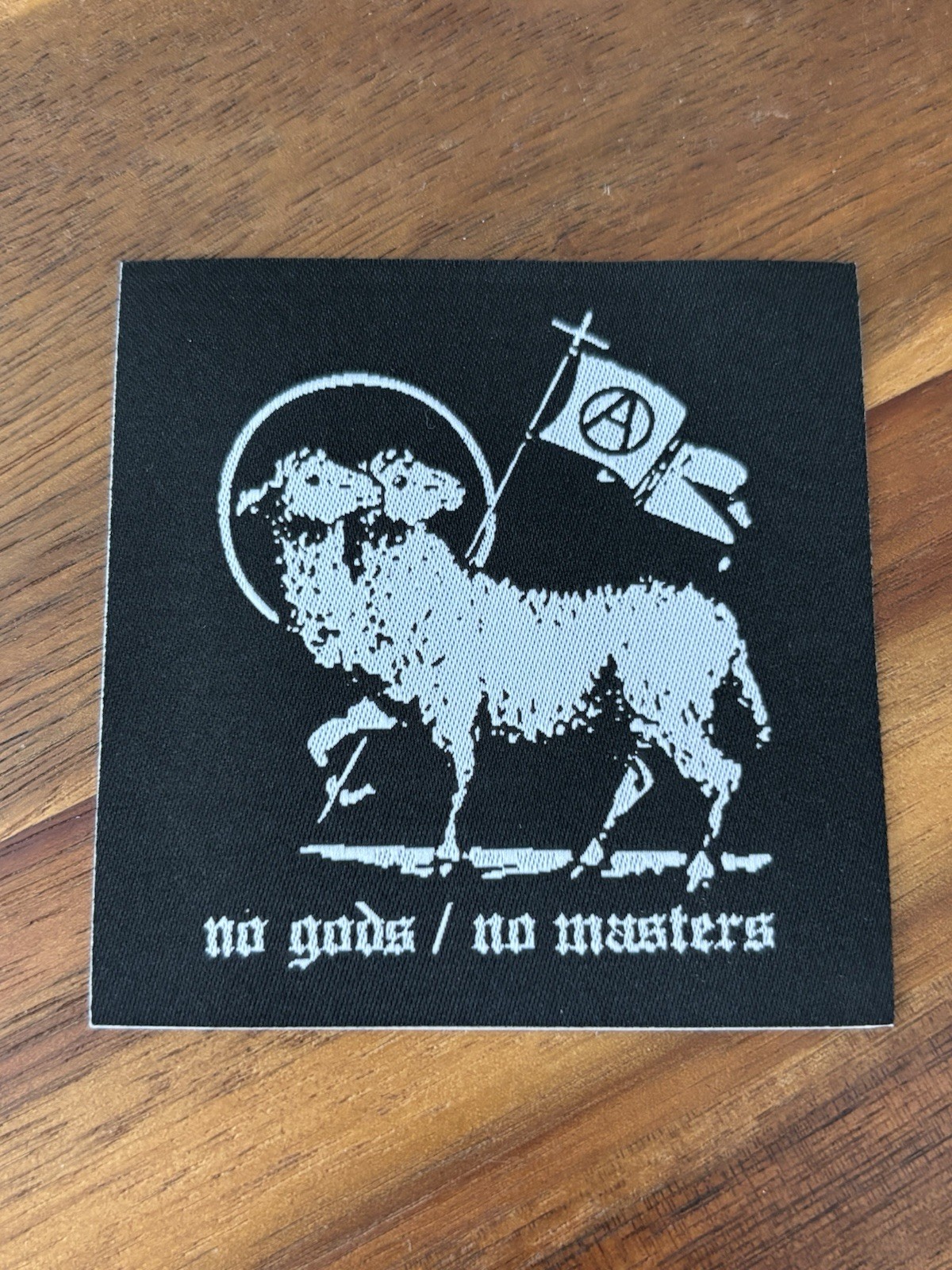 Anarchist No Gods No Masters Patch 7.5cm Crust Punk Sew On Battle Jacket Punk