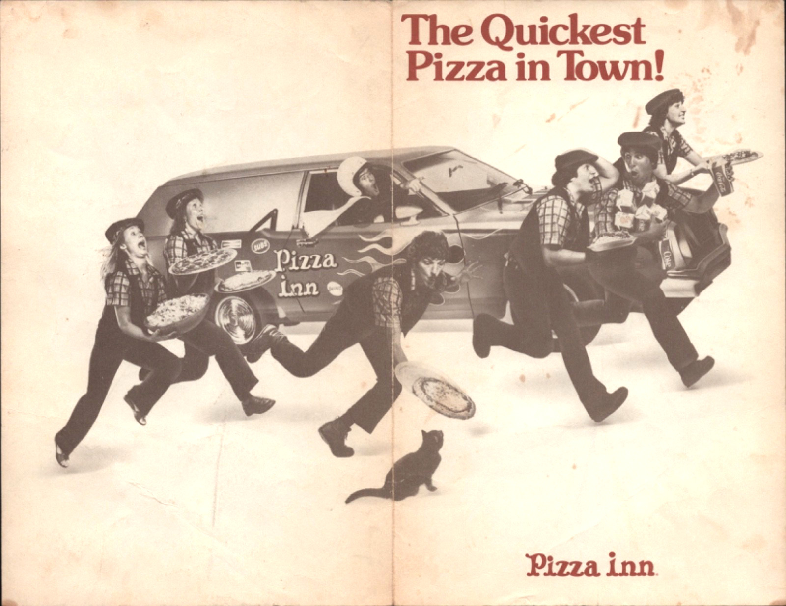 1980s PIZZA INN vintage pizzeria dining menu NATIONAL RESTAURANT CHAIN
