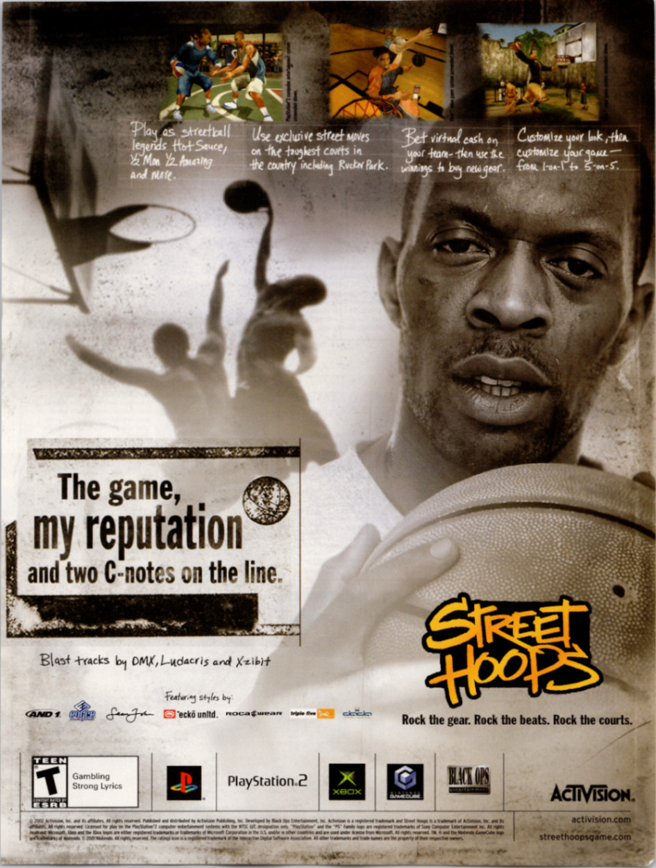 Activision Street Hoops 2002 Video Game Print Ad/Poster PS2 Xbox GameCube