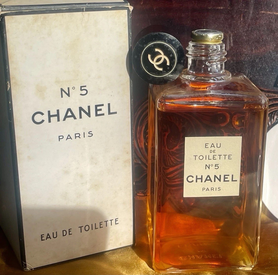 VINTAGE CHANEL NO.5 EDT RARE GOLD FOIL SEALED HUGE M.M. 250ml
