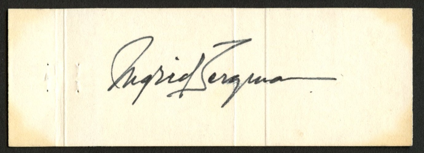 Ingrid Bergman d1982 signed autograph Marchbook Cover Actress PSA Stickered
