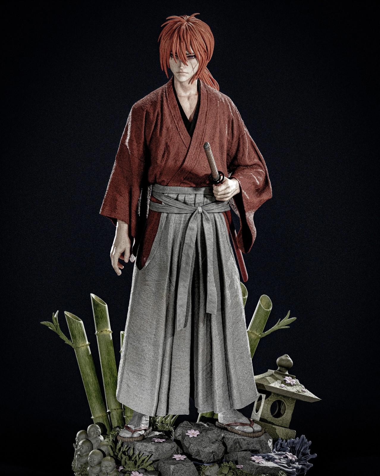 Path of the Blade Rurouni Kenshin 1:6 Scale Resin Statue | Unpainted CAD3D Kit