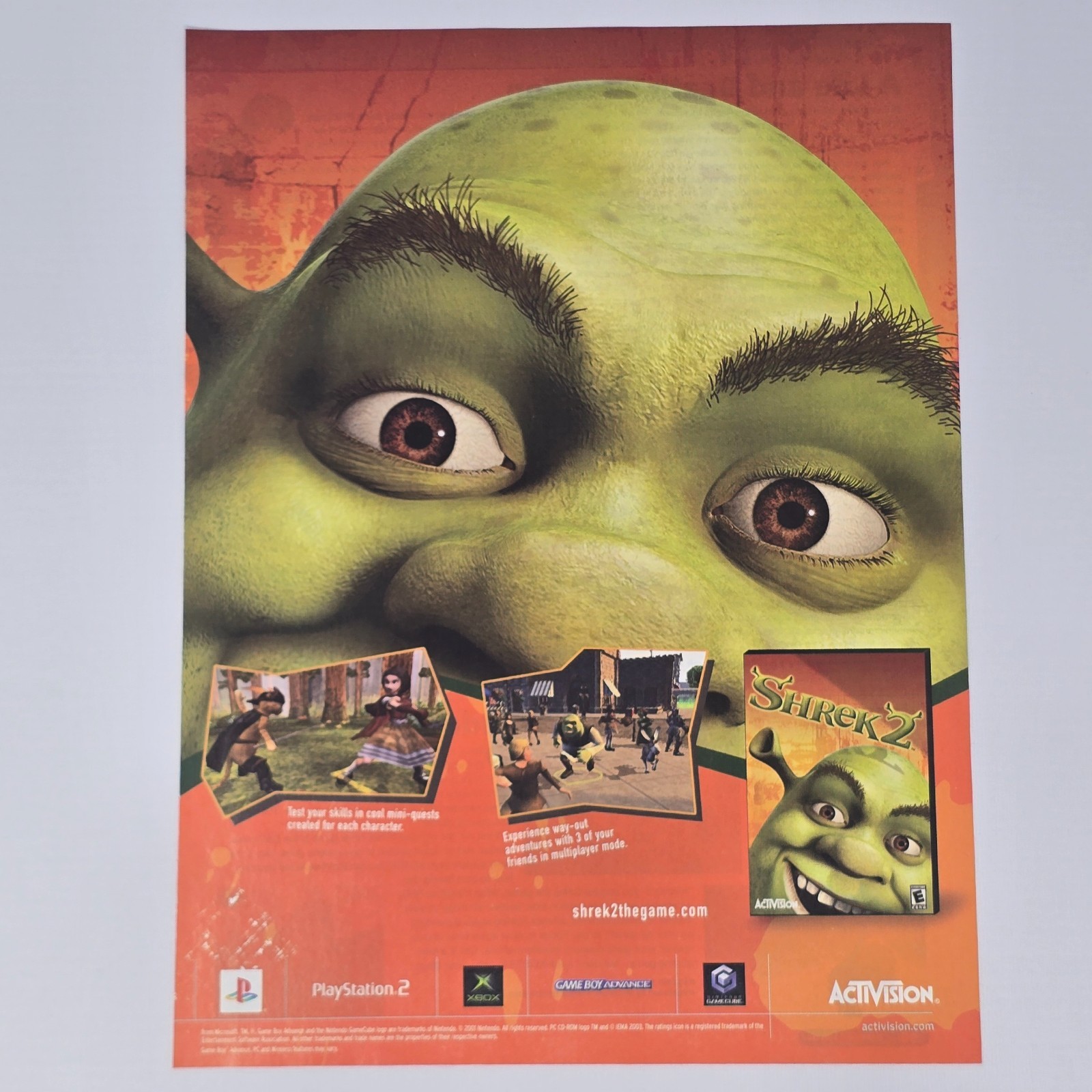 Shrek 2 PS2 Xbox GameCube GameBoy Advance Peek Print Ad/Poster Promo Art