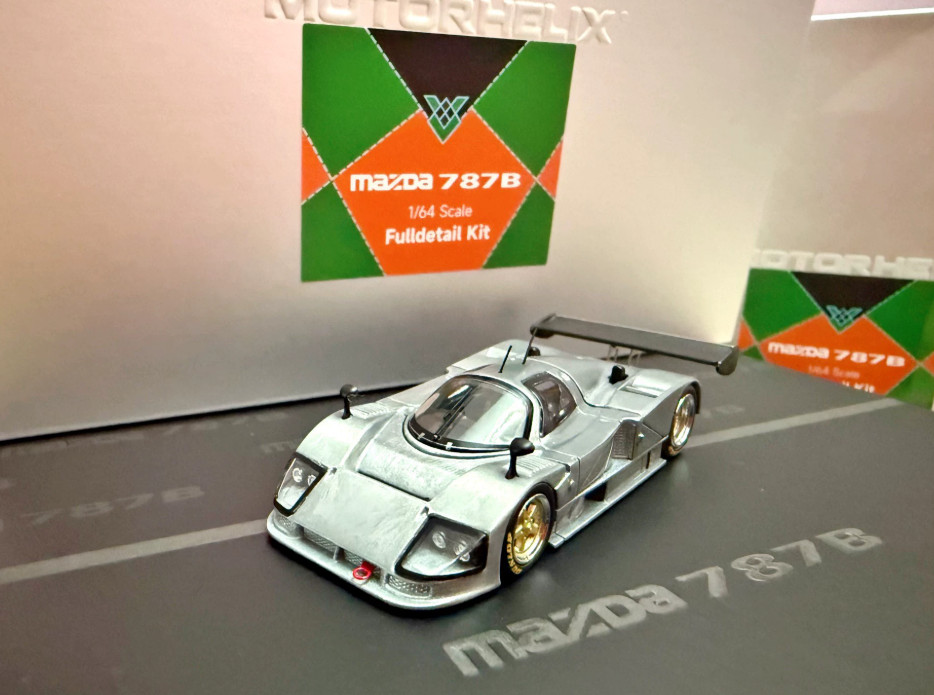 MOTORHELIX 1/64 Mazda 787B Fulldetail Silver GMHS Shanghai Diecast Model