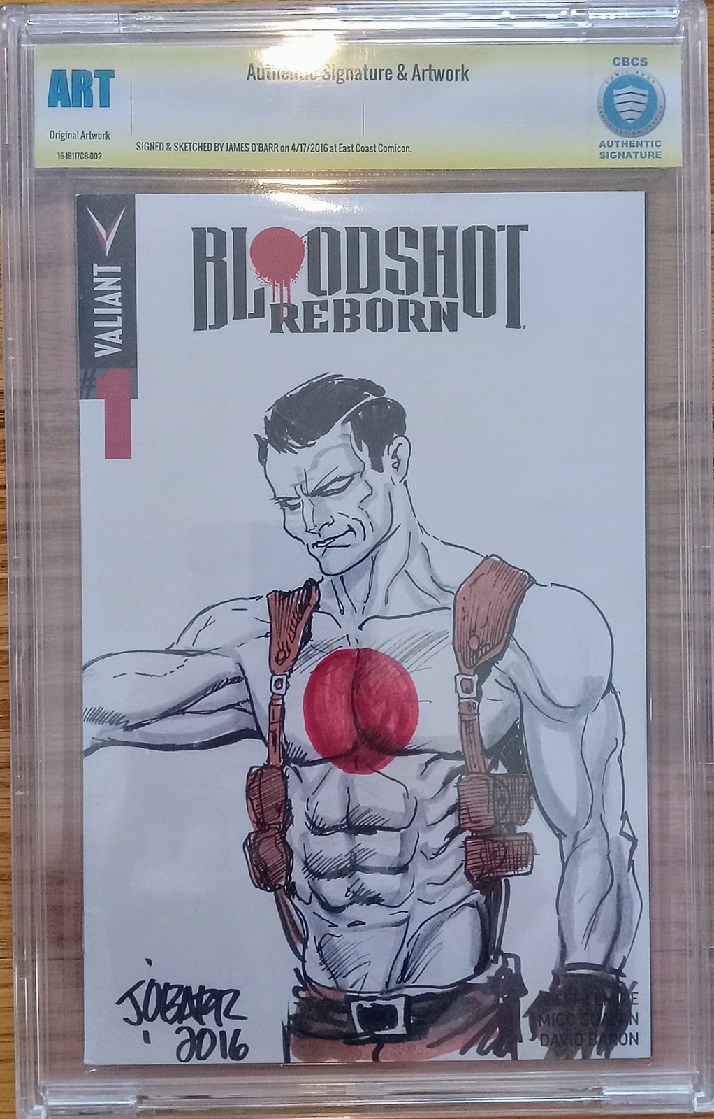 JAMES O\'BARR ORIGINAL ART  CBCS BLOODSHOT ART SIGNED - NOT CGC - CROW CREATOR