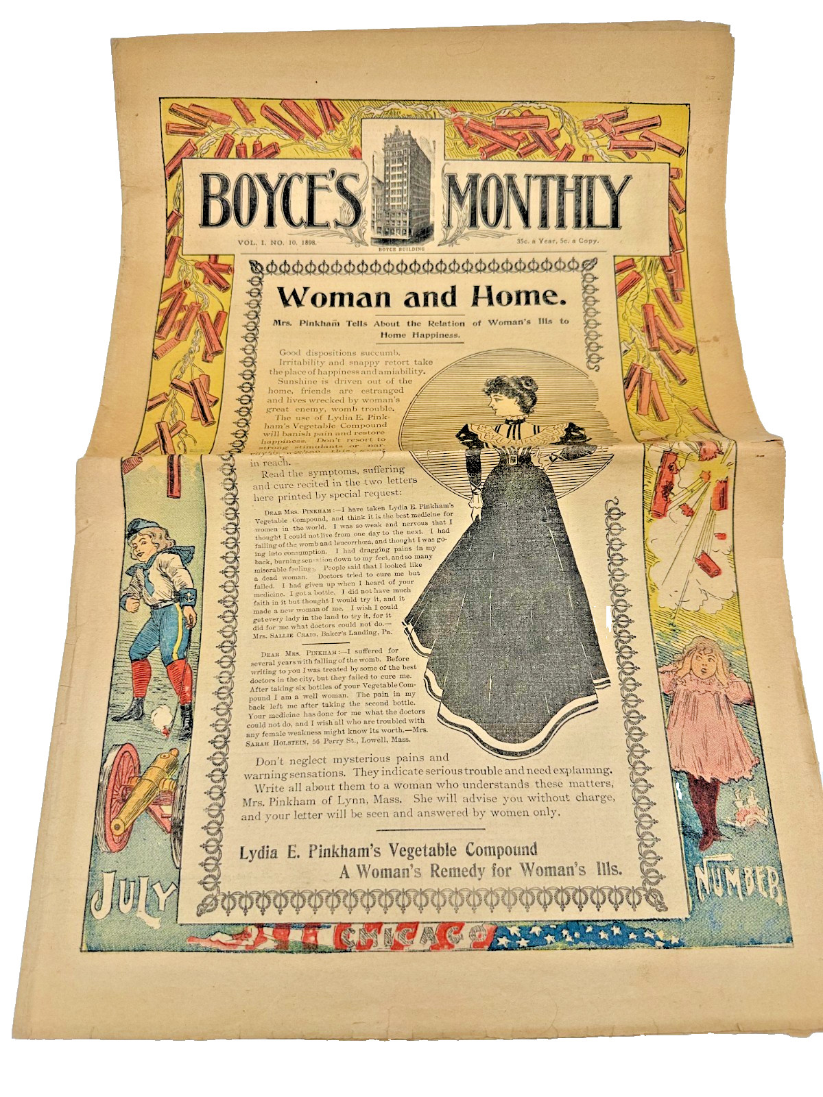 Boyce's Monthly Woman and Home Newspaper Vol 1 No10 1898