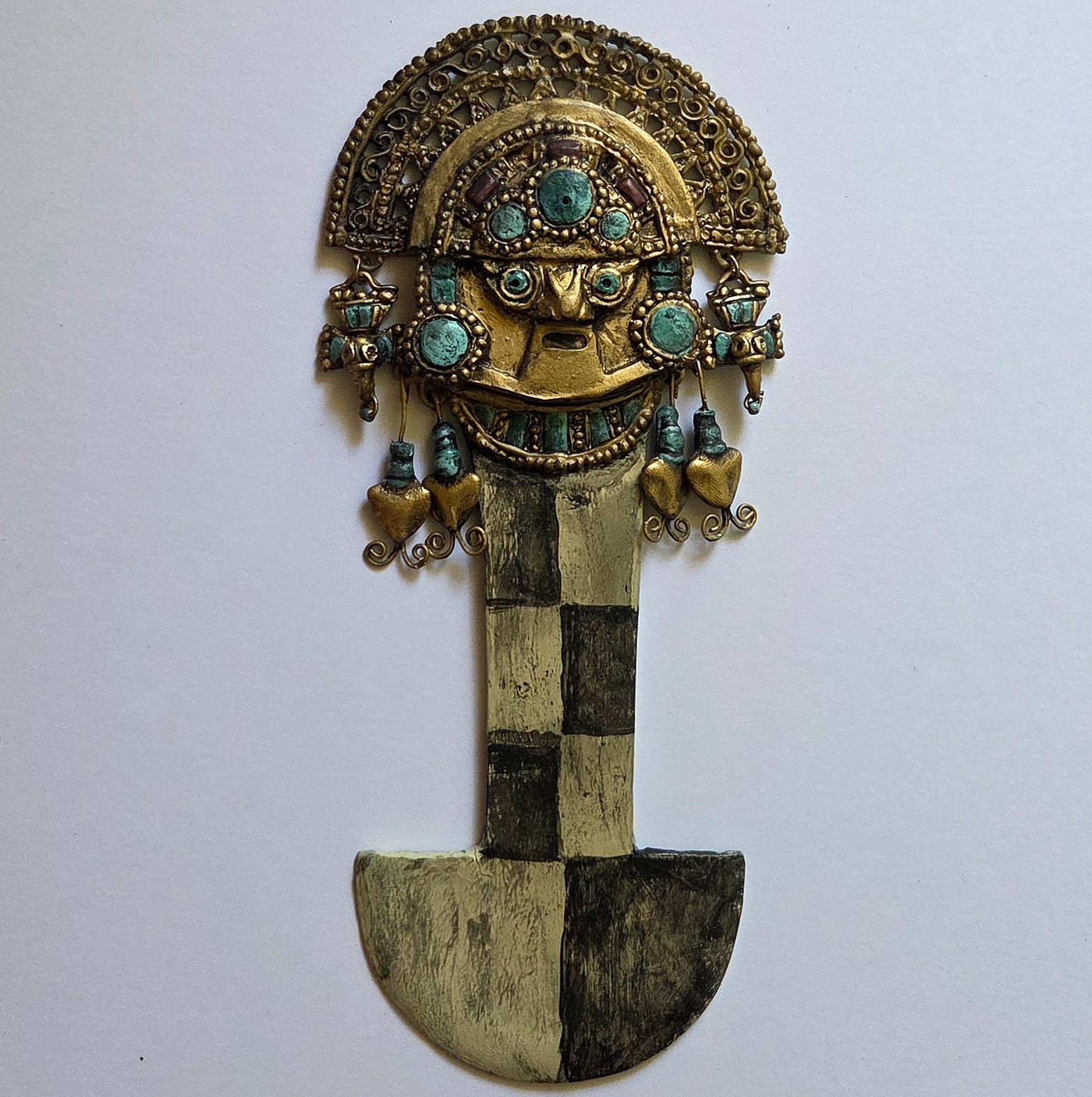 1:1 Museum Replica Pre-Columbian Inca Artifact Gold Tumi Sacrificial Knife