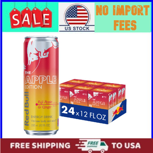 Red Bull Apple Edition Energy Drink, Fuji Apple & Ginger, 12 fl. oz., 6 x 4 Cans