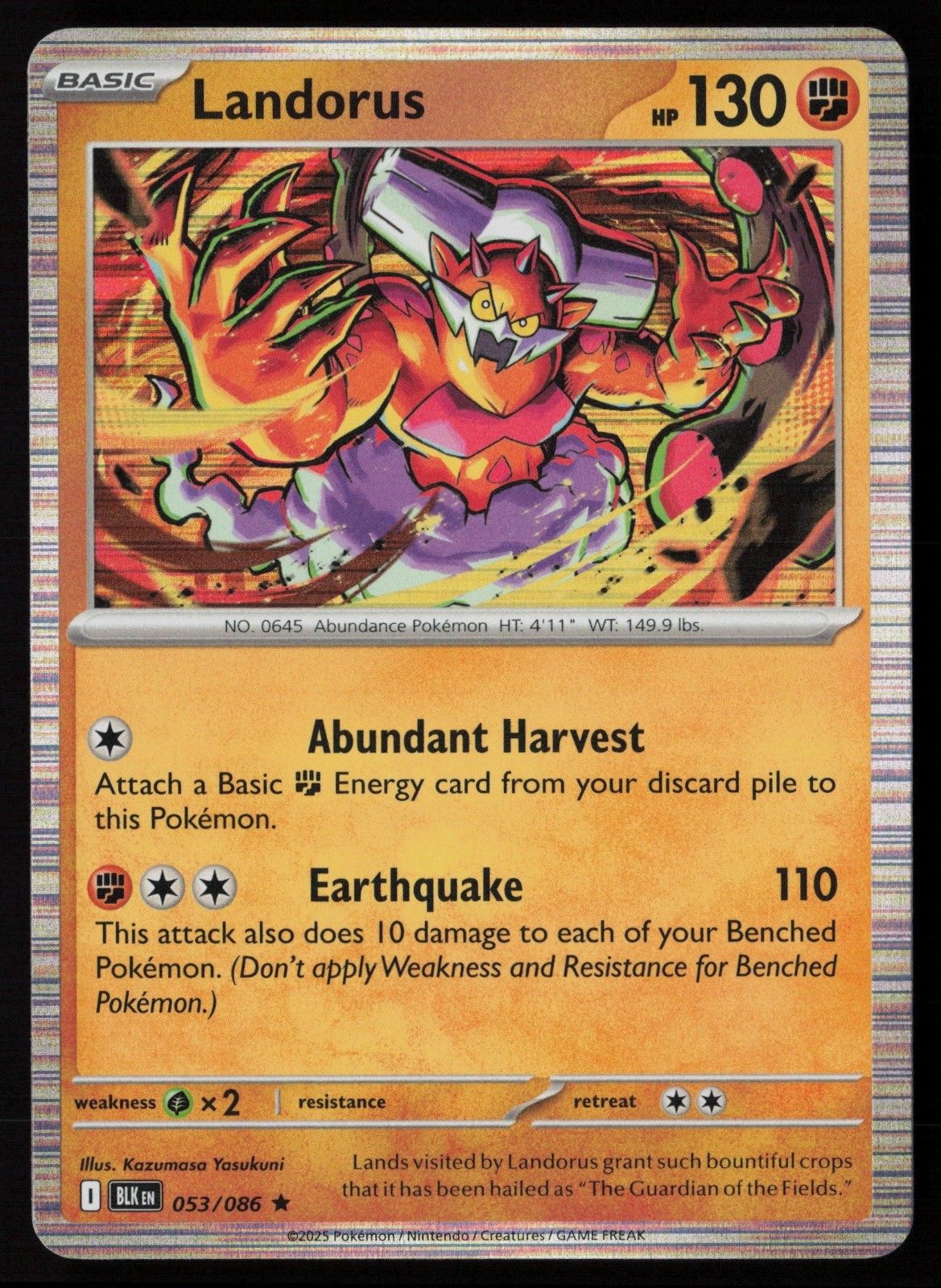 Landorus 053/086 Rare SV: Black Bolt Holofoil NM