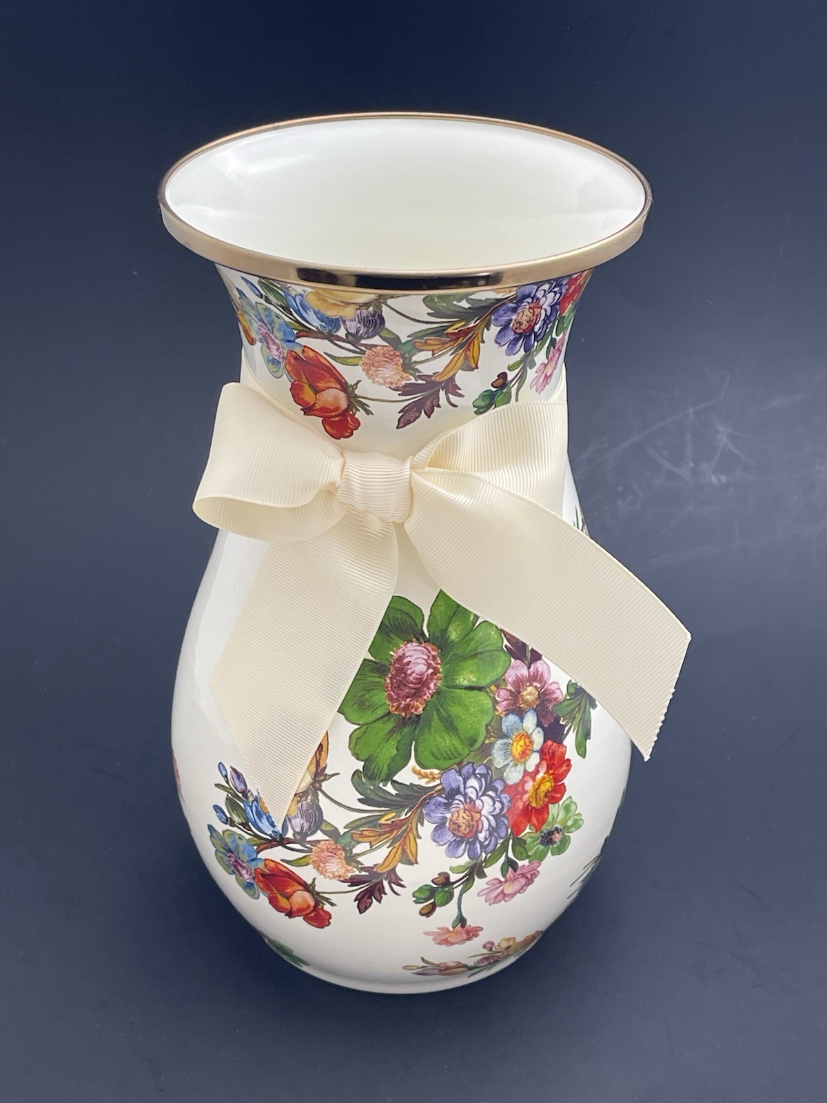 Mackenzie Childs Flower Market Enamel Vase 10\