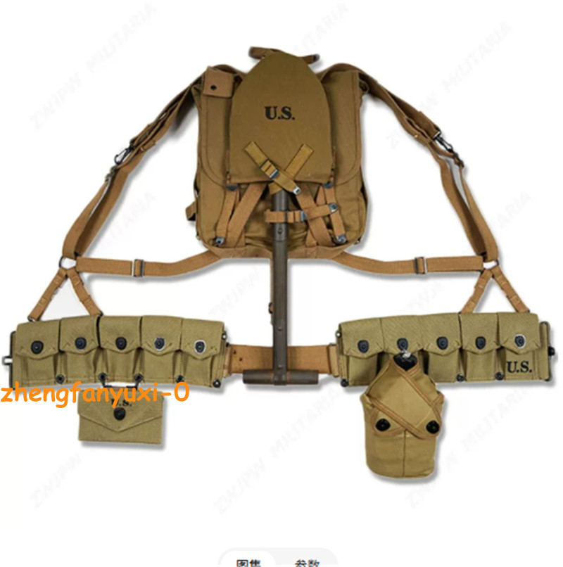 WW2 USMC US Army M1 Tactical Equipment Combat Training Gear 10Pcs Pouch Bag Set