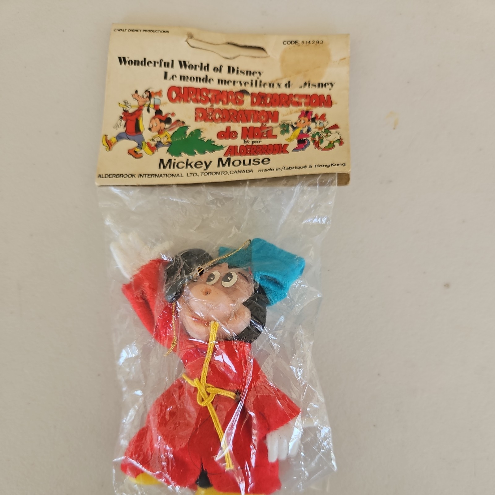 Vintage Flocked Snow White Ornaments Mickey NOS. 19