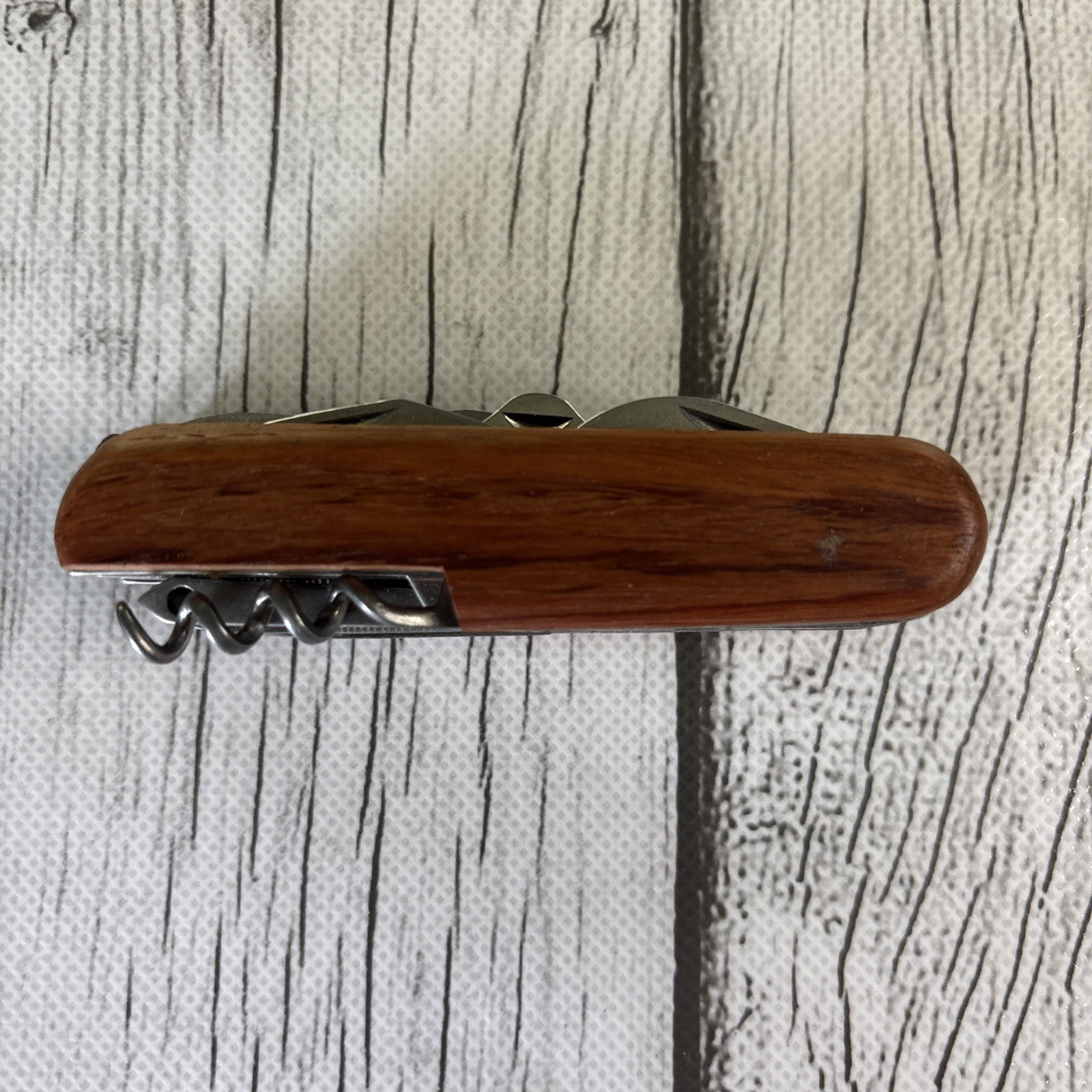 Rite-Edge Real Wood Handle 11 in 1 Multi-Tool Camping Stainless Pocketknife.