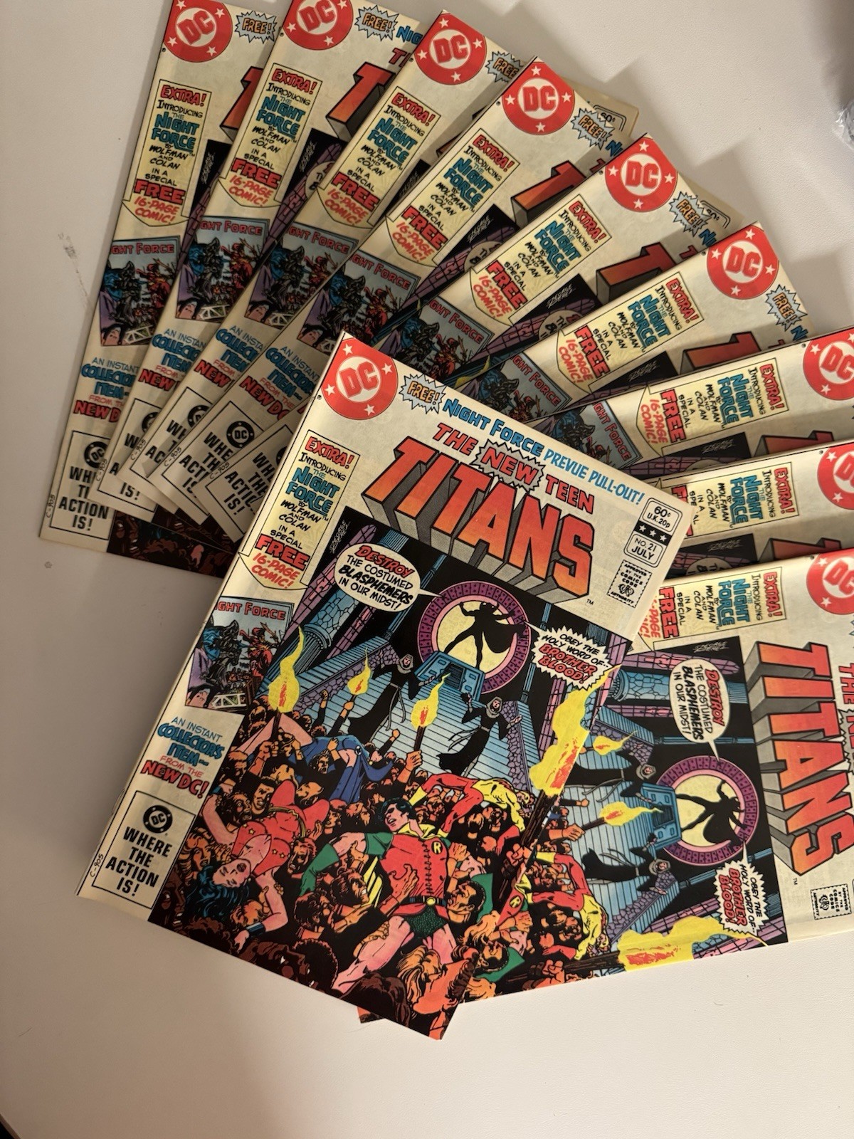 New Teen Titans #21 (1982) 1st Brother Blood DC Comics George Perez - Lot of 10