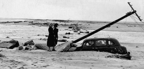 Damage caused by the New England Hurricane of 1938 aka Long Island .. Old Photo