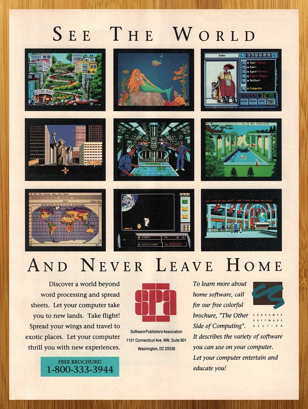 1989 SPA Software PC Computer Games Vintage Print Ad/Poster Retro Wall Art 80s
