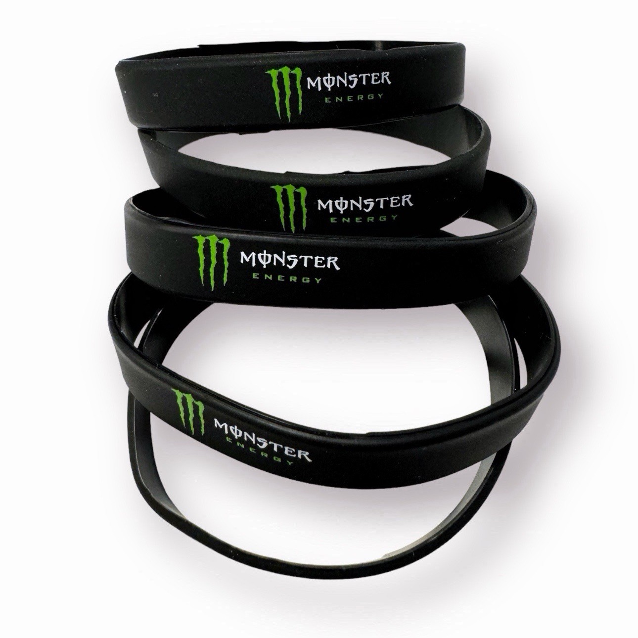 Monster Energy Black Silicone Rubber Bracelets (LOT OF 5) / BRAND NEW