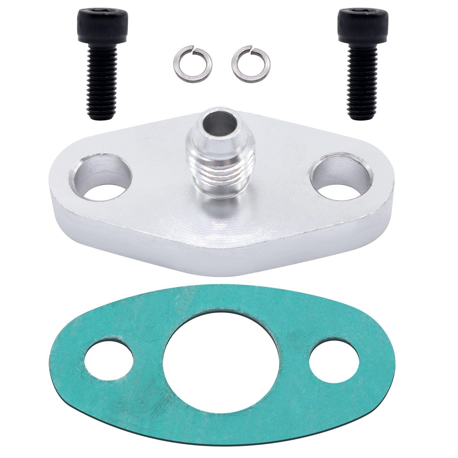 OXCANO 4AN Fitting Turbo Oil Feed Flange Adapter With Gasket Kit