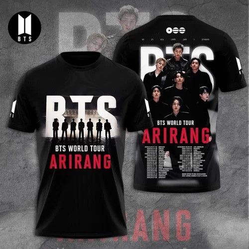 NEW BTS World Tour 2026 Arirang AOP 3D T-Shirt NP412