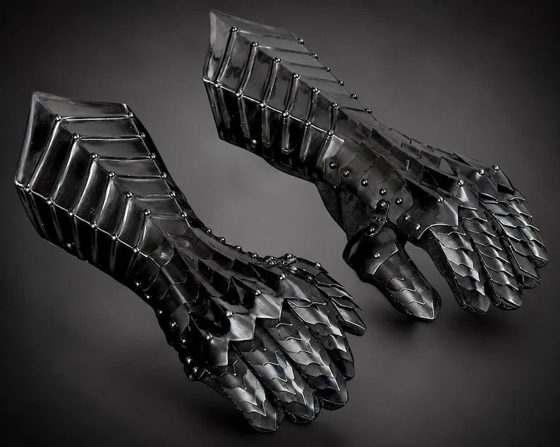 Nazgul Black King Gauntlets- Knight Gauntlets, Gothic Gauntlets, Medieval Gloves