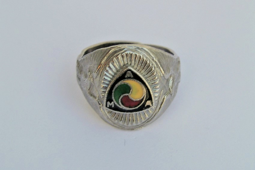 Vintage AMA Gypsy Tour Motorcycle Enamel Adjustable Ring