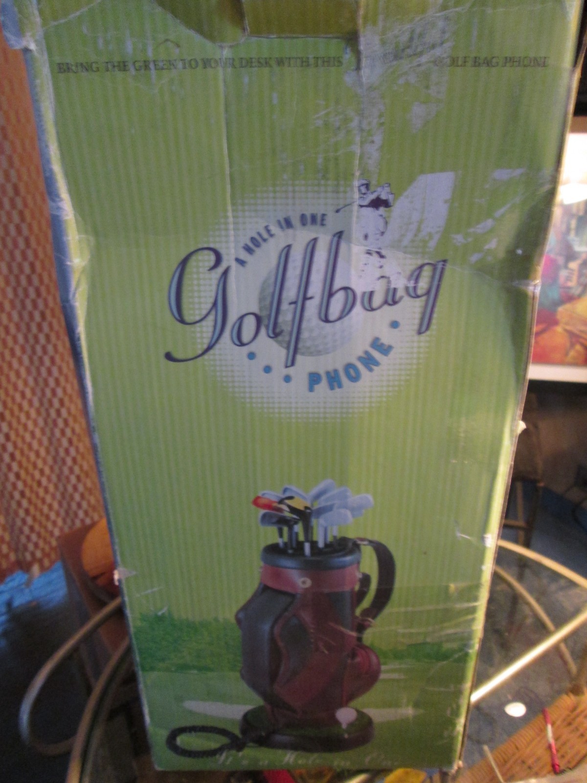 Vintage golf bag telephone with box and celljack so can work with your cellphone