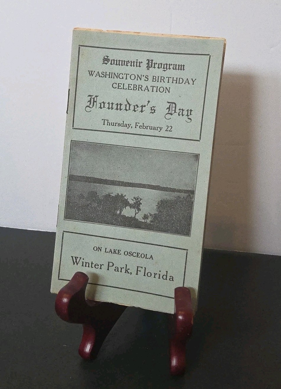 Antique 1923 Winter Park FL Washington's Birthday Founder's Day Program