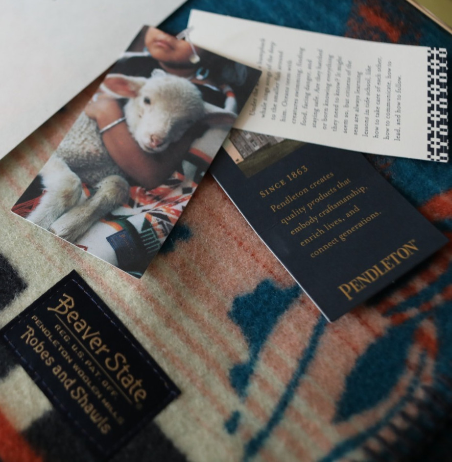 NEW Pendleton Tide School Whale Ocean Muchacho Virgin Wool Baby Crib Blanket NWT