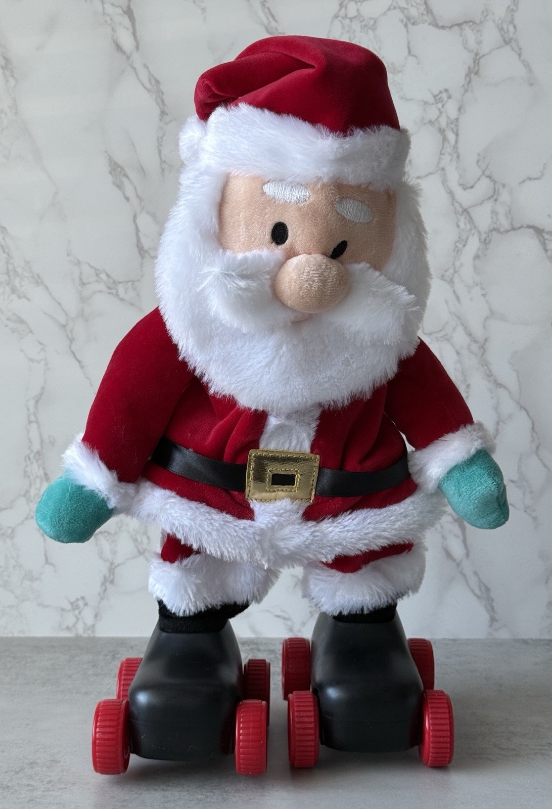 Gemmy Christmas Roller Skating Santa Claus 13” Animated Plush Toy Works