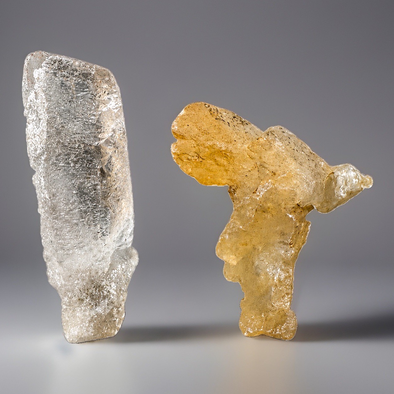 “Twin Nirvana” Ganesh Himalayan Quartz Mini Pair Golden & Icy Etched Crystal
