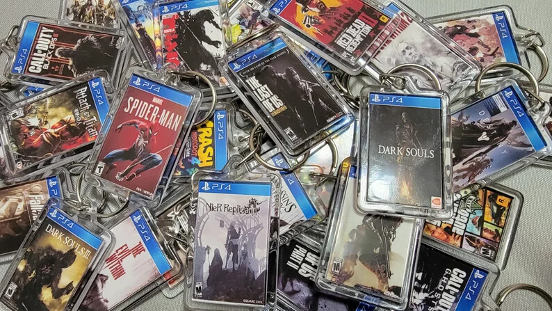 Playstation 4 PS4 Game Art Video Game Keychain | Chain | Pendant (Front & Back)