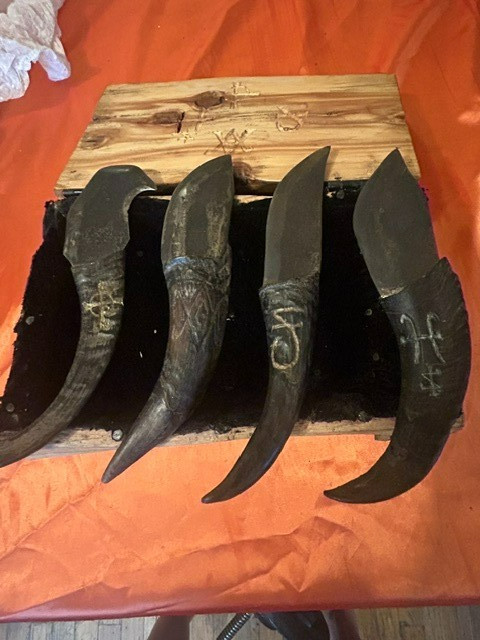 GOETIC/ PAYMON, ARITON, AMAYMON,ORIENS RITUAL BLADES.WITH CUSTOM BOX UBER RARE