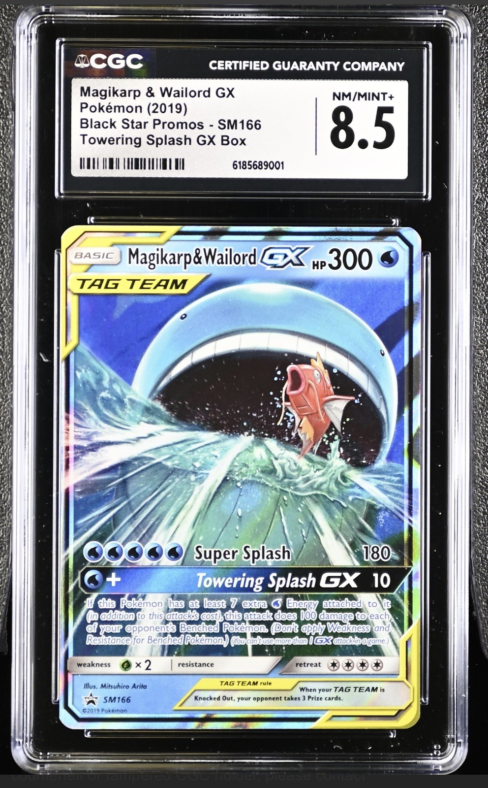 2019 Pokémon Magikarp & Wailord Gx #SM166 Black Star Promo CGC Mint 8.5