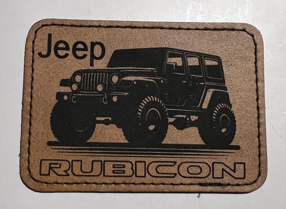 Jeep Rubicon JK Hat Patch Iron on Leather Trucker Hat Patch 3.5”x2.5” Custom