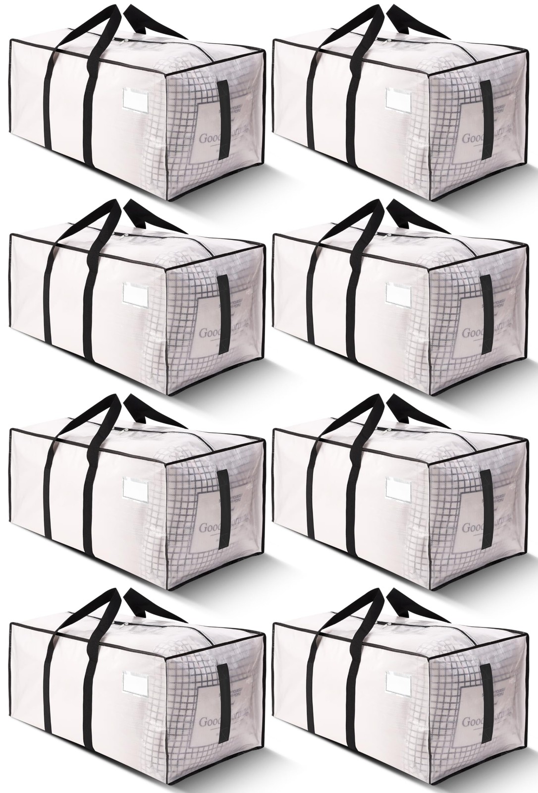 HOMESURE Heavy Duty Moving Bags 8 Pack Semi-Transparent Water-Resistant