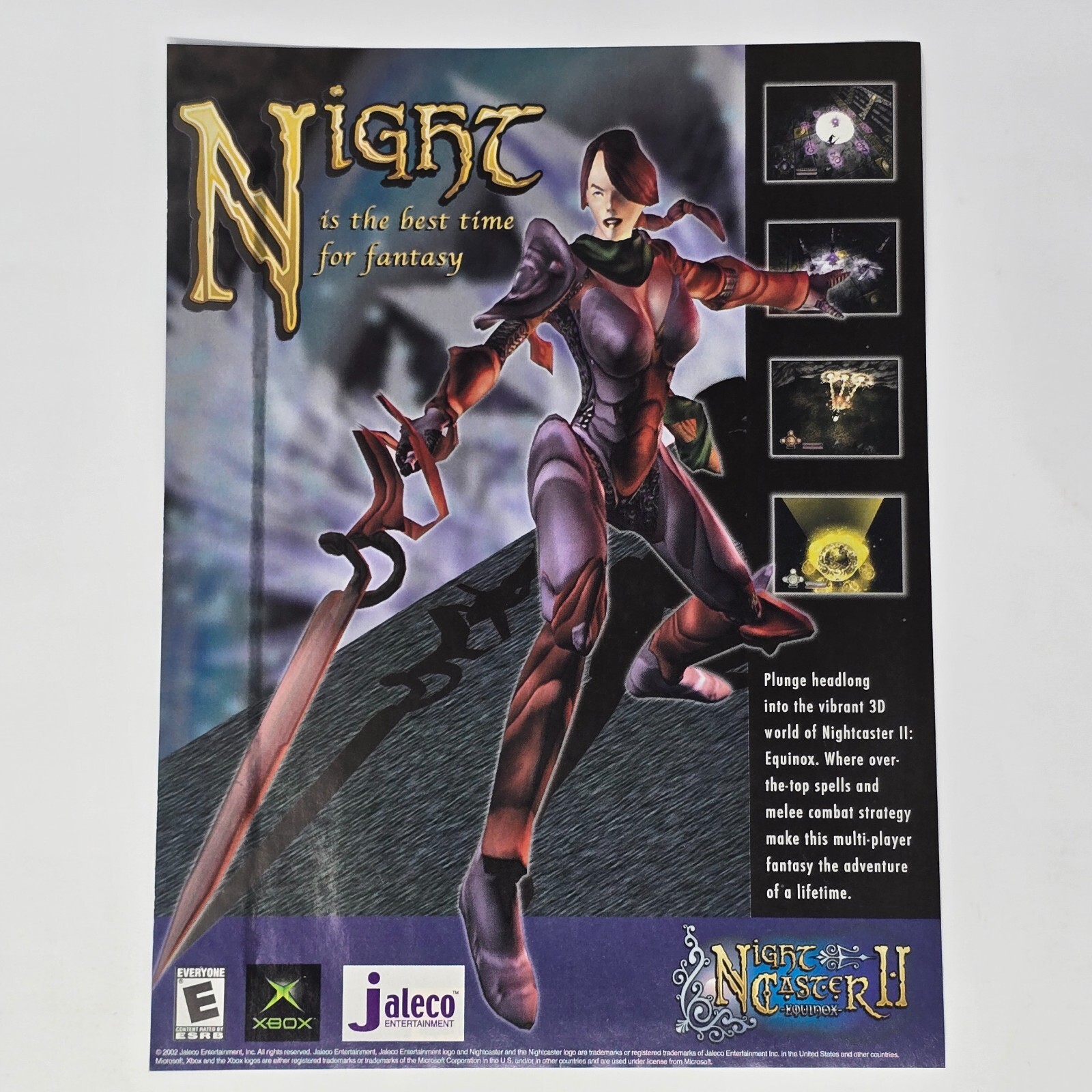 Night Caster II 2 Equinox Microsoft Xbox Fantasy Print Ad/Poster Promo Art