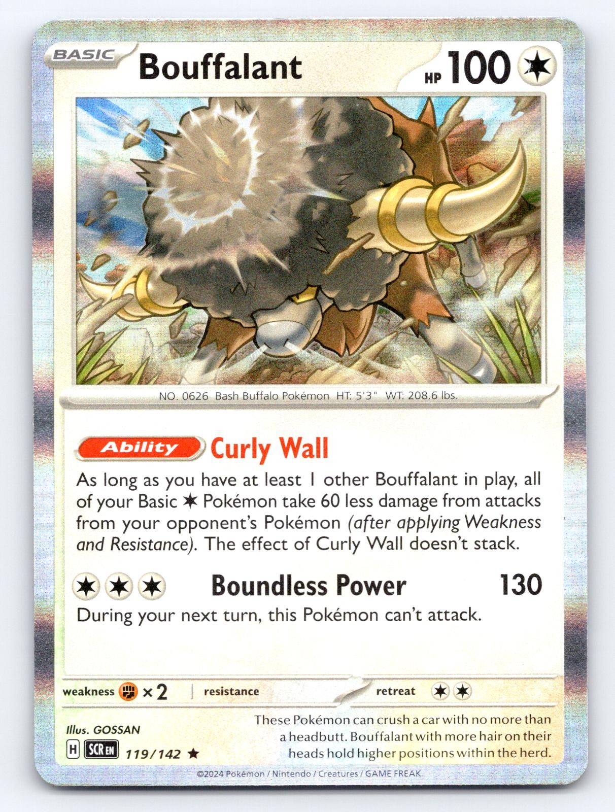 Bouffalant 119/142 Rare Stellar Crown Pokemon Holo Near Mint