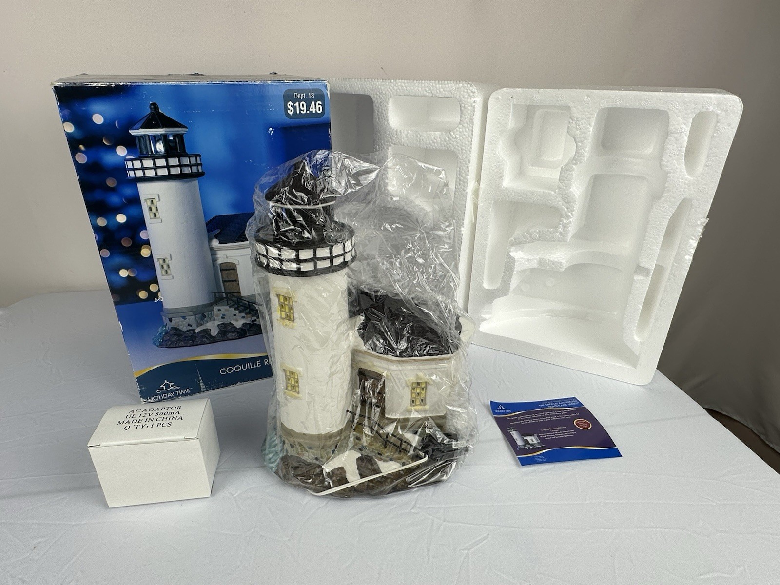 Coquille River Lighthouse by Geo Z Lefton VTG 2006 Light-Up Replica