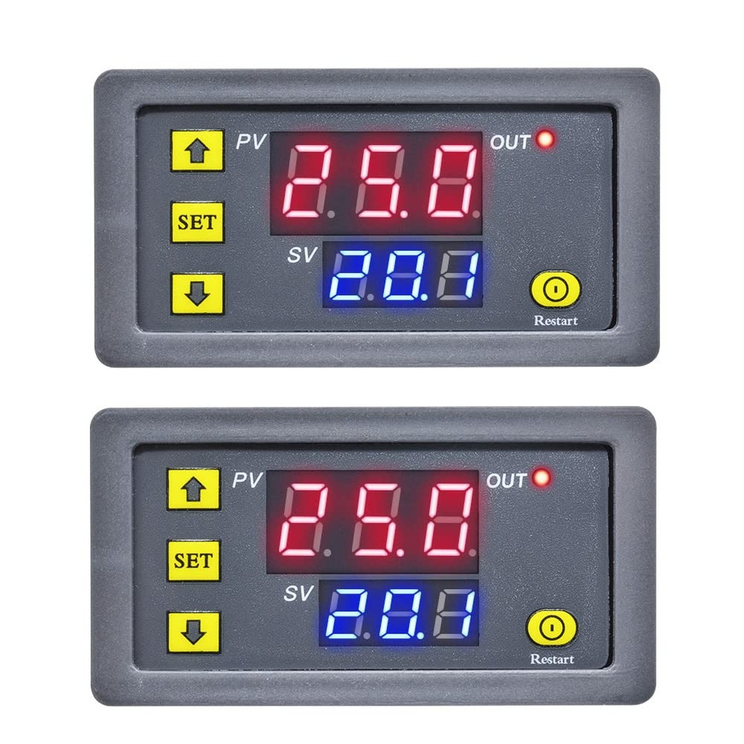 2Pcs Timer Delay Relay Programmable Cycle Timer Switch ON-Off Control LED Dig...