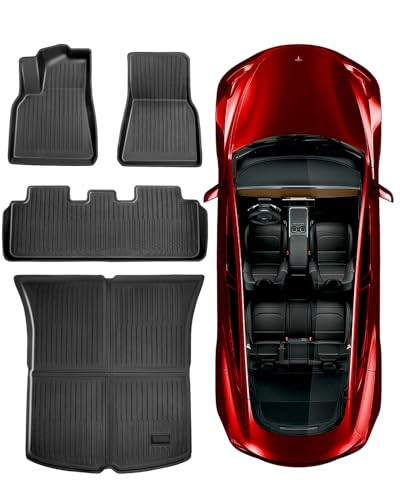 Bsteciar Tesla Model Y Floor Mats Set (4pcs) - Anti-All Weather Mat