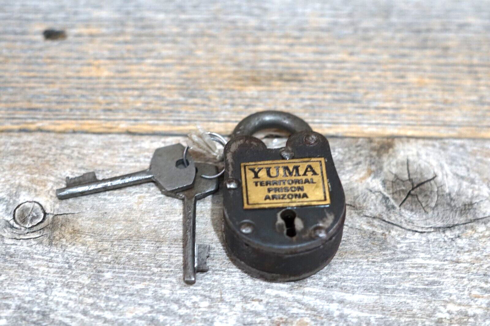 Yuma Territorial Prison Arizona Lock W/ 2 Keys FUNCTIONAL Jail Rustic Cast Iron