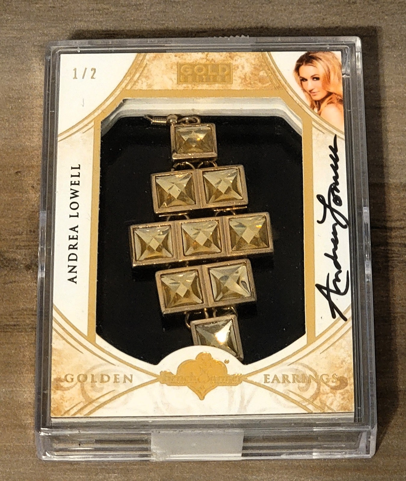 2013 Bench Warmer Gold Edition Andrea Lowell Golden Earrings 1/2 Authentic Worn