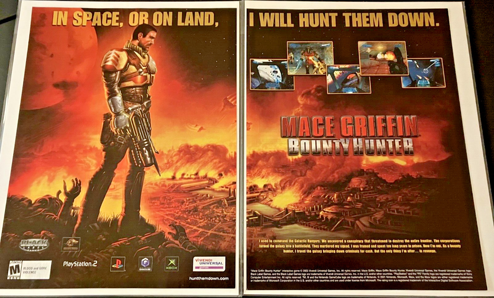 Mace Griffin Bounty Hunter by Vivendi - Vintage 2-Page Gaming Print Ad Wall Art