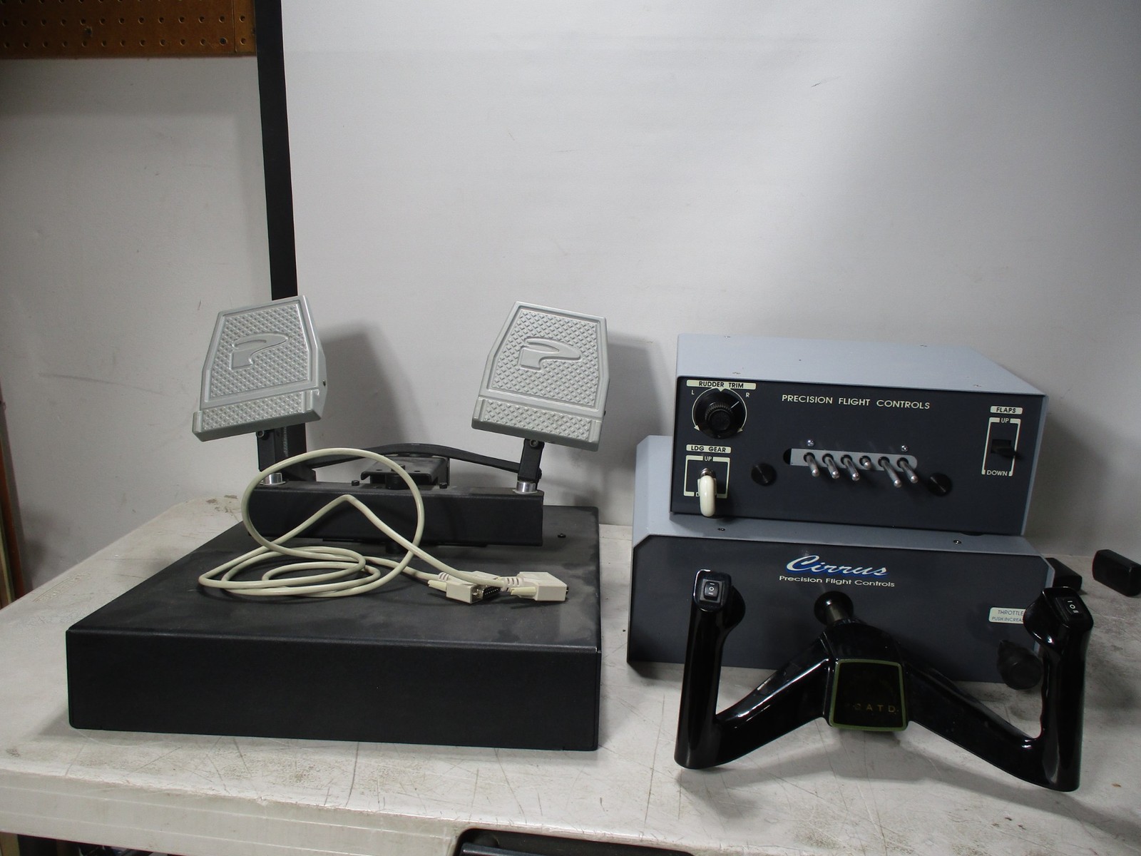 Cirrus Precision Flight Controls PCATD Yoke & Rudder Pedals W/3rd Unit No Cords