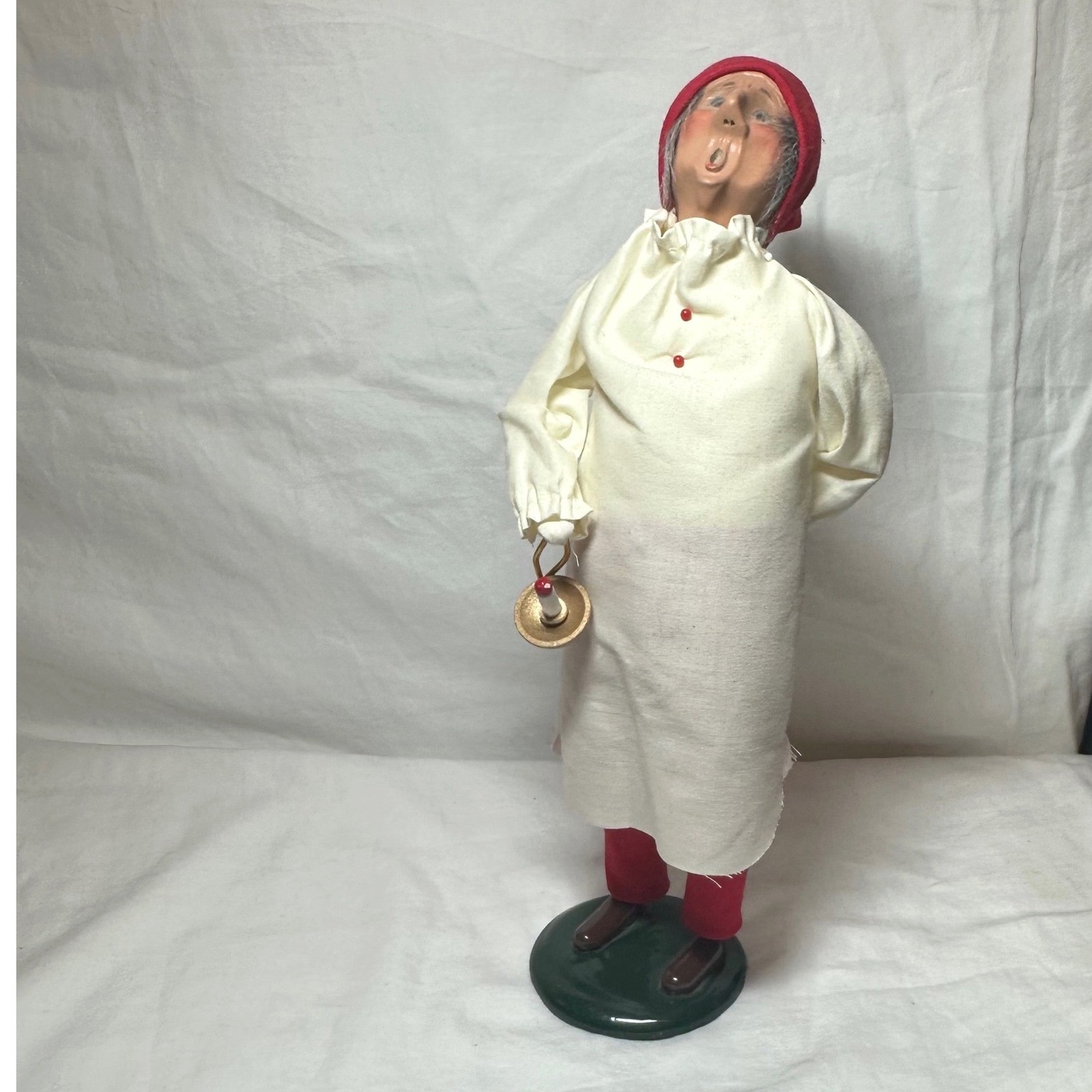 Byers Choice Scrooge Christmas Caroler White Red Excellent 1984 Second Edition