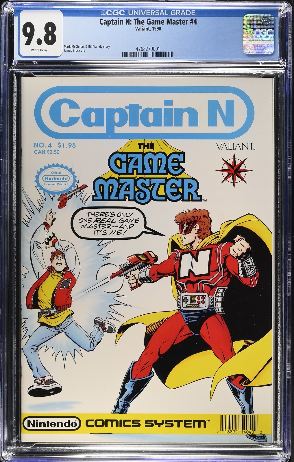 Captain N The Game Master #4 - CGC 9.8 - WP - NM/MT - Nintendo - Valiant 1990